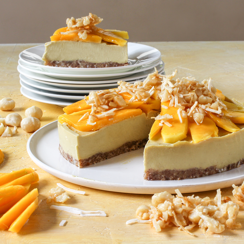 vegan mango cheesecake