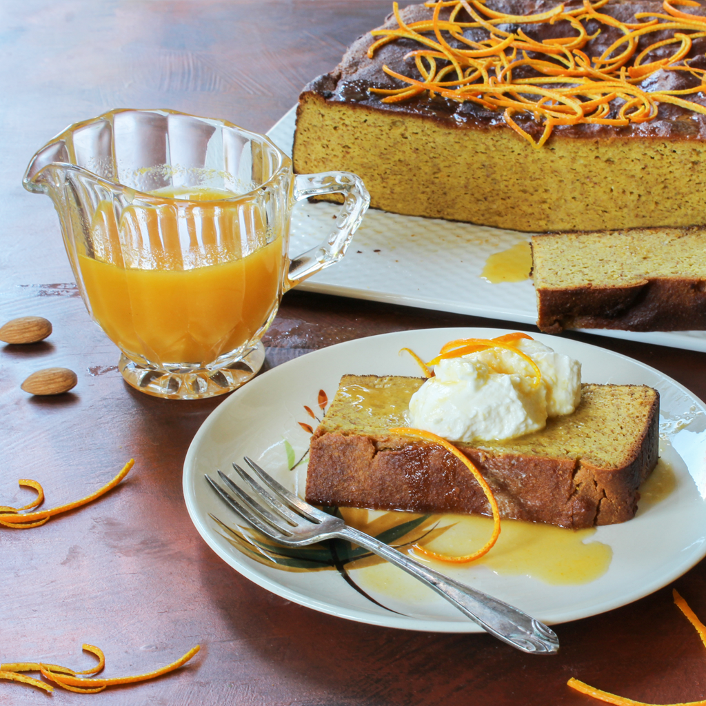 orange and almond syrup cake