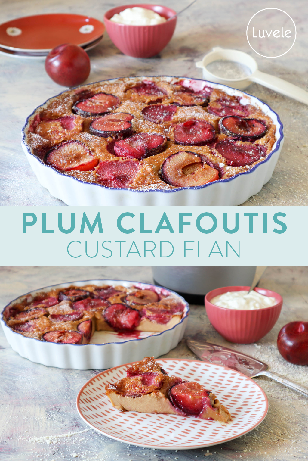 Plum Clafoutis custard flan