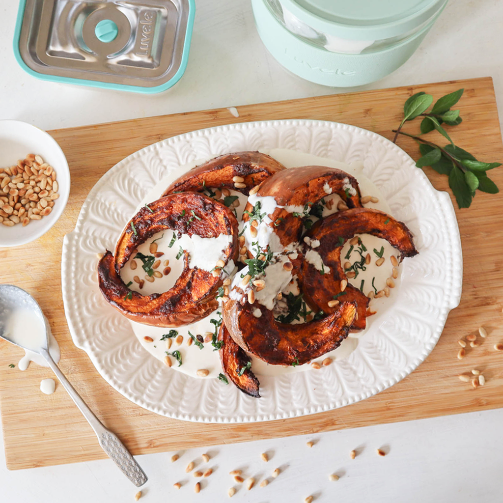 Roast pumpkin with tahini yogurt