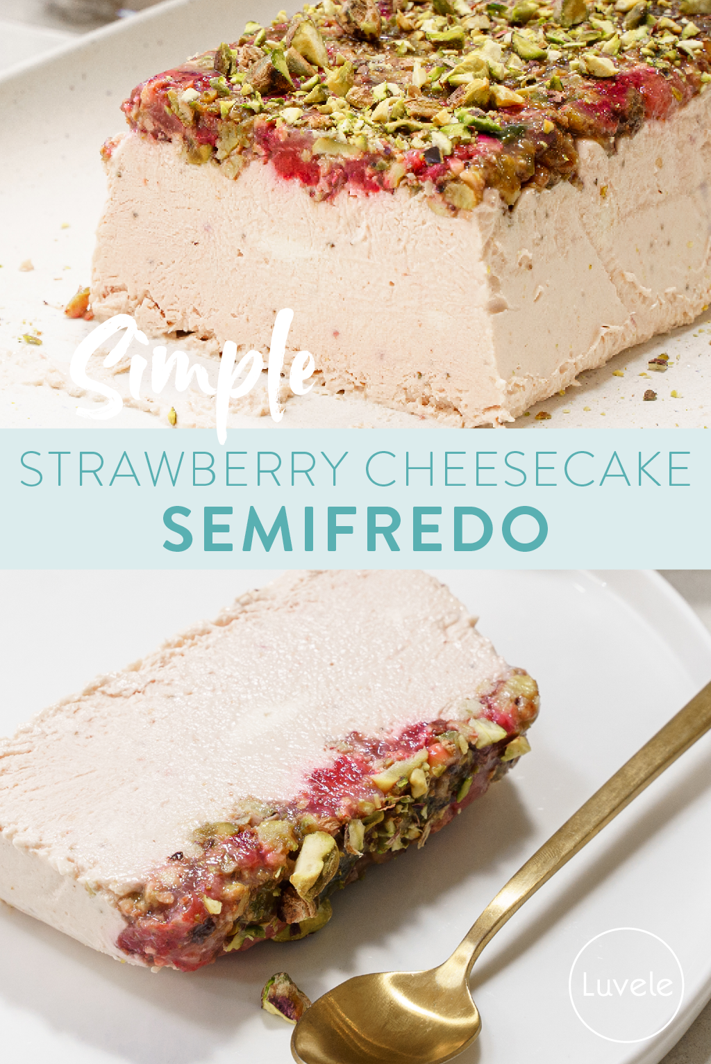 Strawberry cheesecake semifredo
