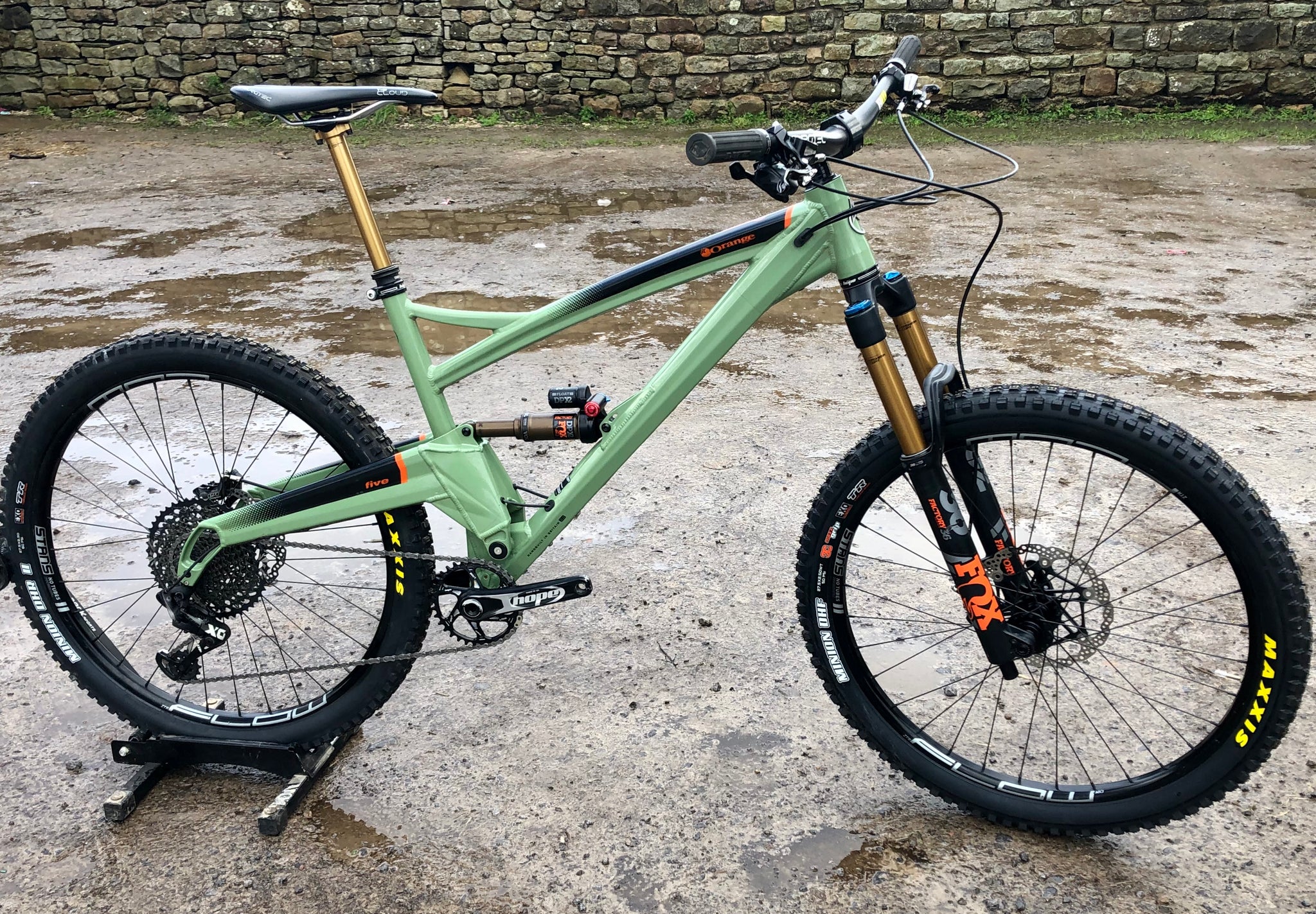 green and orange bike