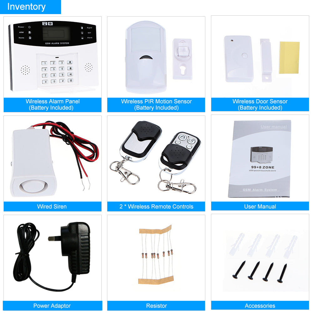 Wireless GSM SMS Home Security Alarm System - Electromann SA