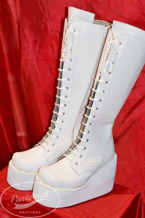 White Leather boots for Women/Leather 