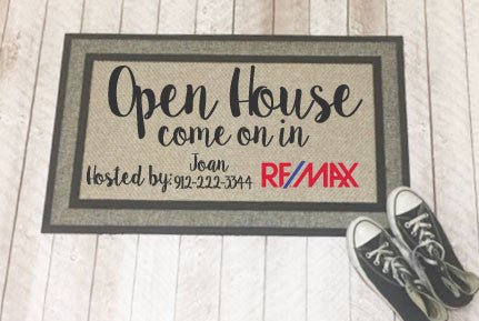 Personalized Real Estate Open House Door Mats Kk S