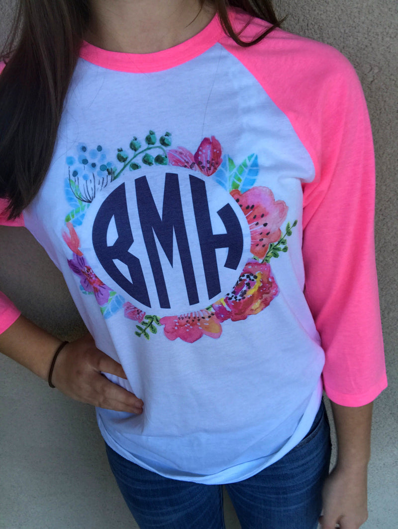 monogram baseball tee