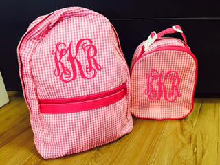 pink gingham backpack