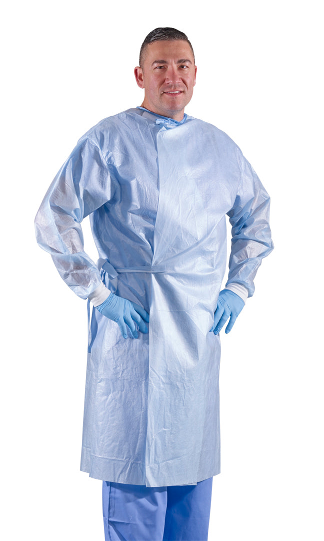 MICROCOOL Non-Reinforced Surgical Gown with Towel MICROCOOL X-Large Blue  Sterile AAMI Level 4 Disposable, 1/EA - Halyard 95021 EA - Betty Mills