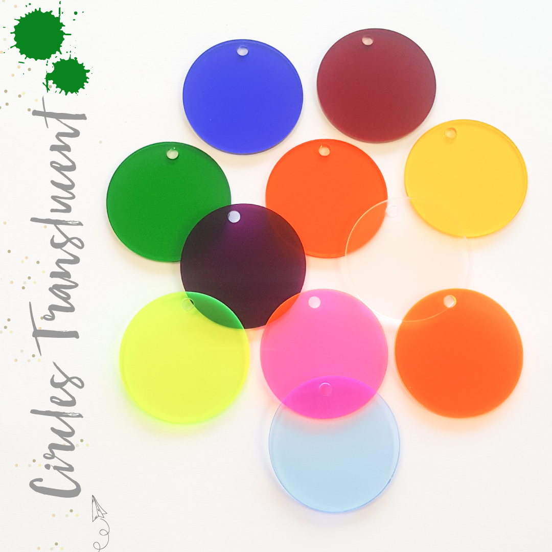 Acrylic Circle Translucent Colors With hole (Package.Price) – Soto Laser  Cutting