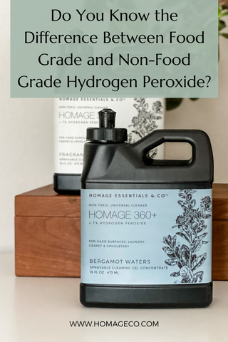 Do You Know The Difference Between Food Grade and Non- Food Grade Hydrogen Peroxide? www.homageco.com 