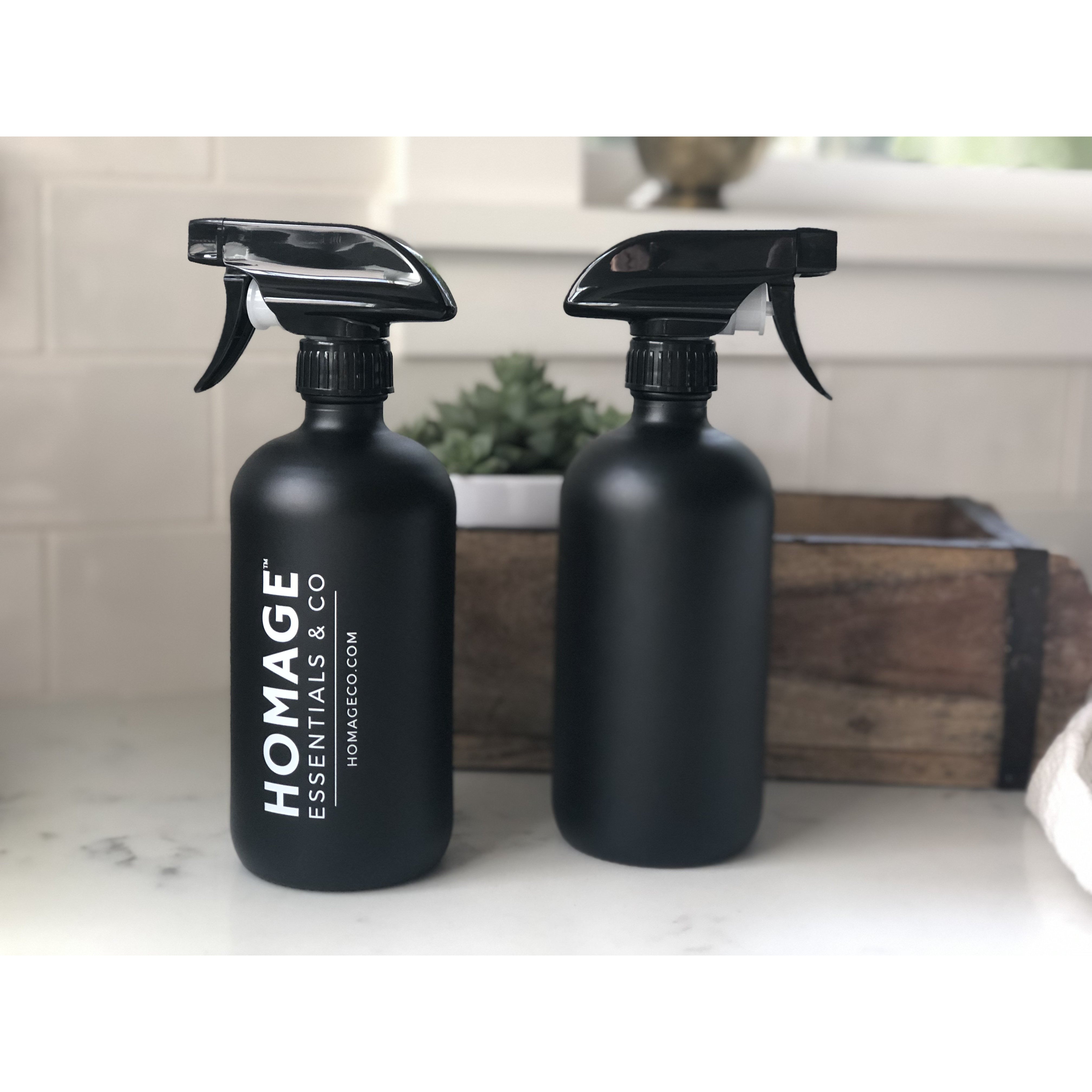 16 Ounce Matte Black Glass Spray Bottle Homage Essentials And Co