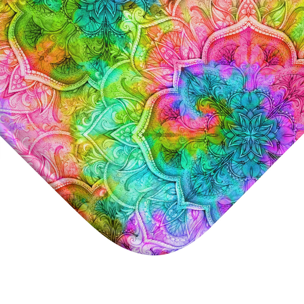 Bright Tie Dye Blossom Bath Mat The Other Side Textiles