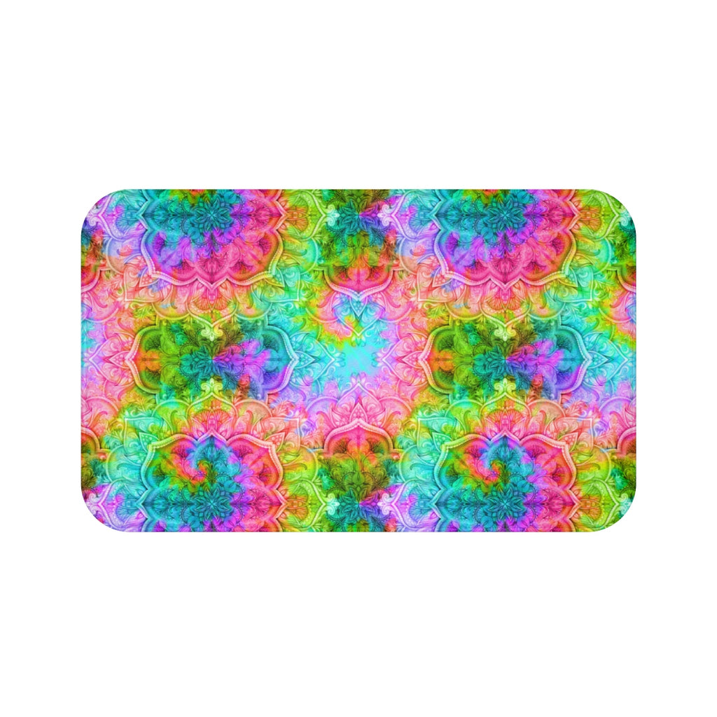 Bright Tie Dye Blossom Bath Mat The Other Side Textiles