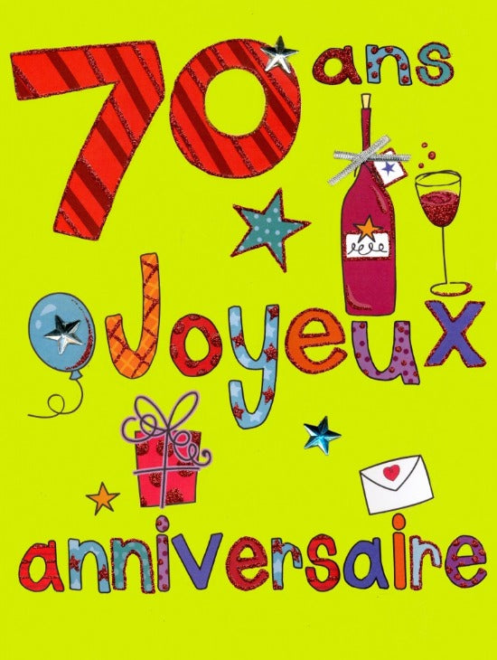 Carte De Souhait Gigantic 70 Ans Joyeux Anniversaire Boutique Landry