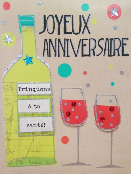 Carte De Souhait Gigantic Joyeux Anniversaire Trinquons A Ta Sante Boutique Landry