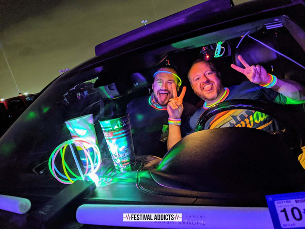 men drive in rave smiles