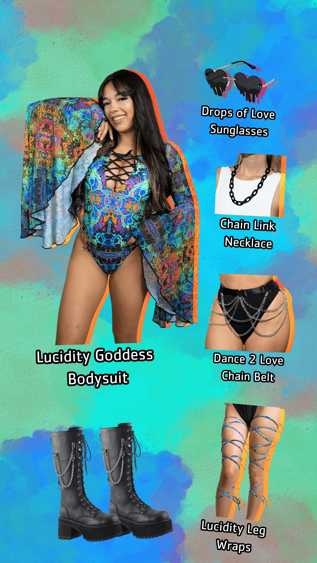 trippy festival outfit