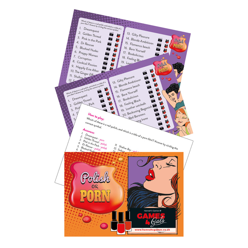 3 Gpikn Com - Polish or Porn Hen Party Game - Lacquer or Loving | Hannah's Games