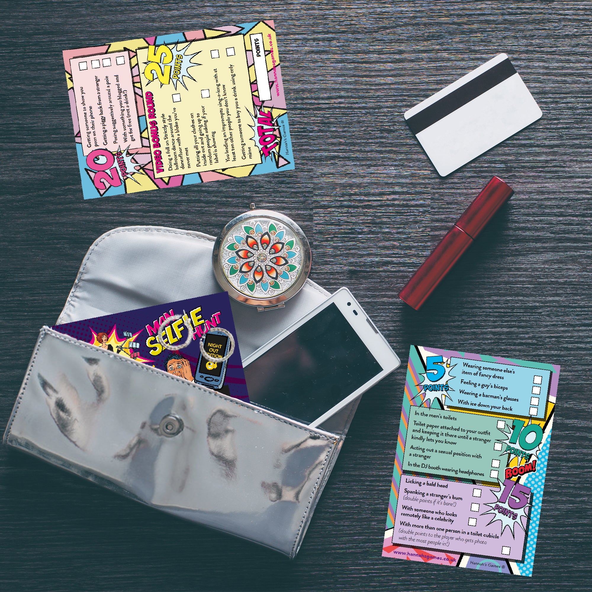 Selfie Hen Party Scavenger Hunt Challenge Game Cards - Hen Party Games