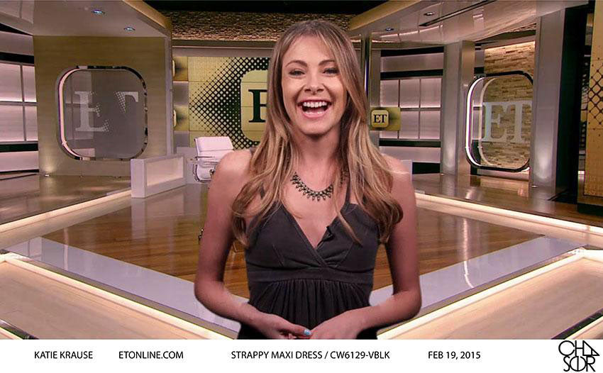 TV Host Katie Krause Looks amazing in Chaser Brand's Strappy Maxi Dress! 