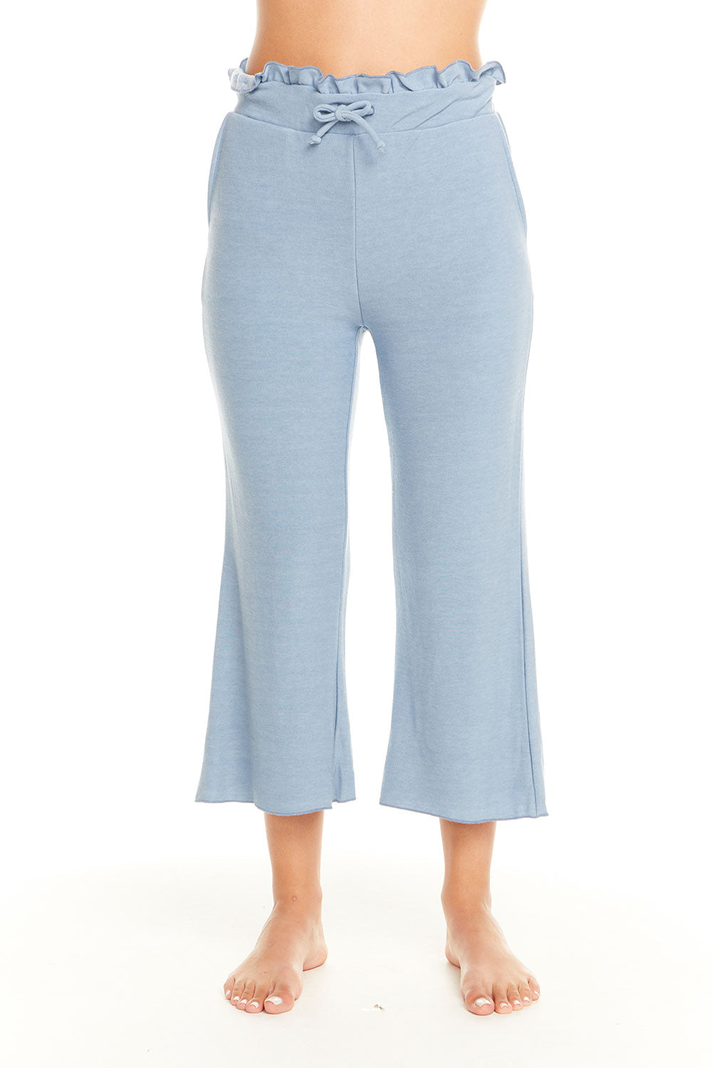 Wide Leg Cropped Knit Pants 2024