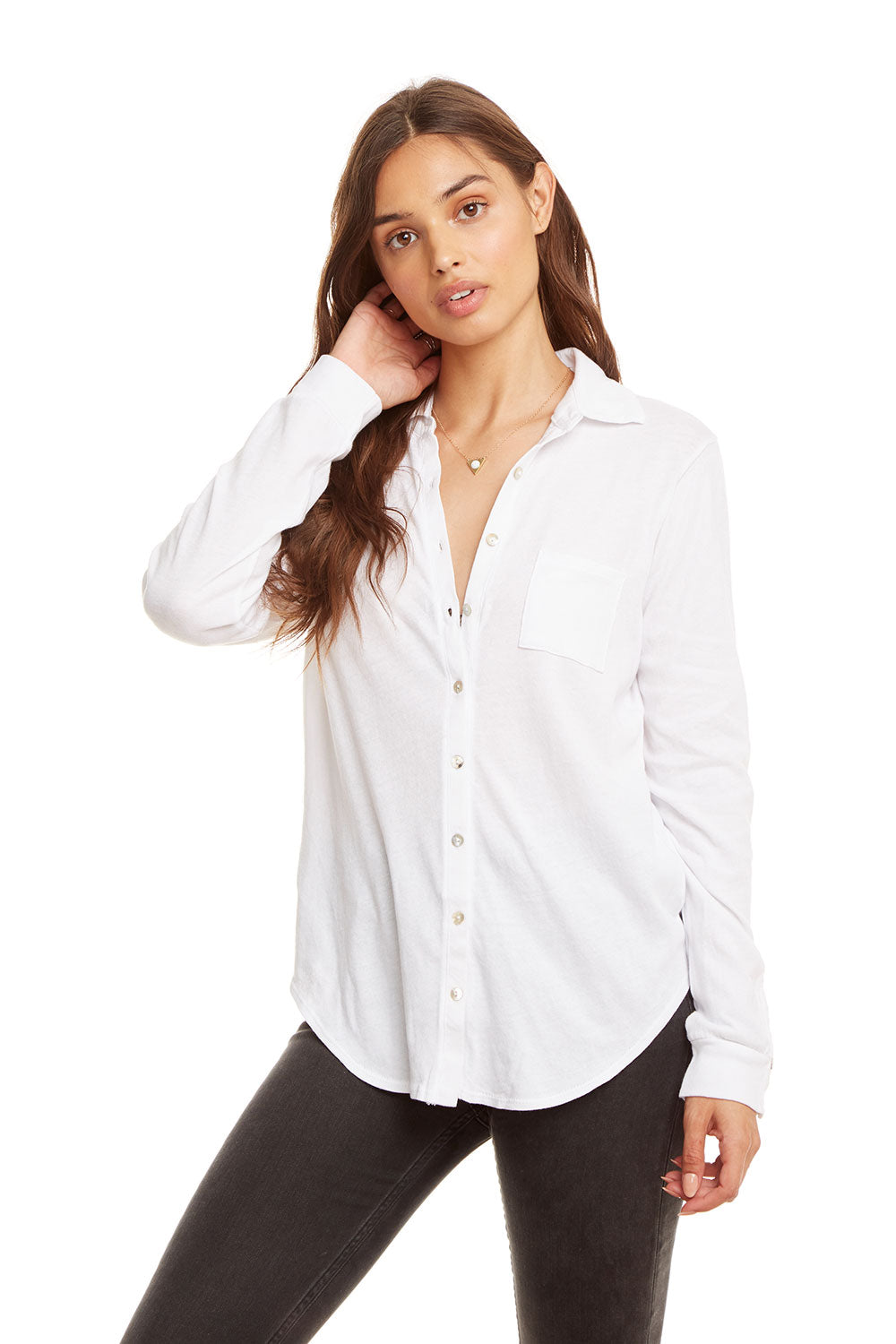 Gauzy Cotton L/S Button Down Shirt W/ Pocket | chaserbrand.com
