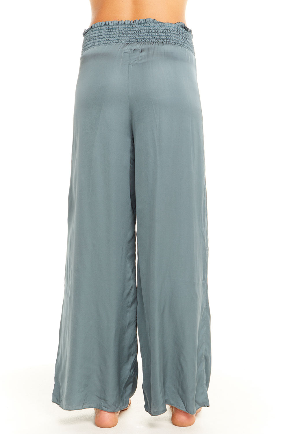 Silky Smocked Waist Wide Leg Pant - chaserbrand.com