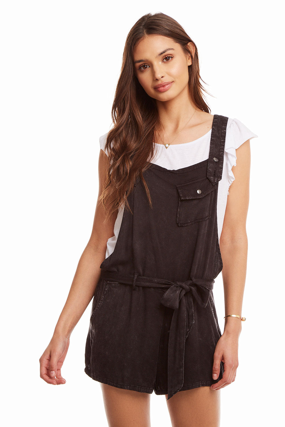 Heirloom Wovens Flouncy Shortalls W Tie | chaserbrand.com