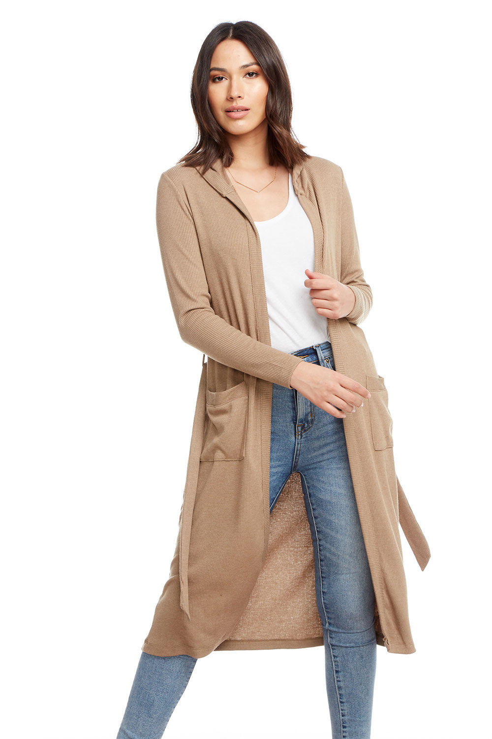 womens hooded duster cardigan