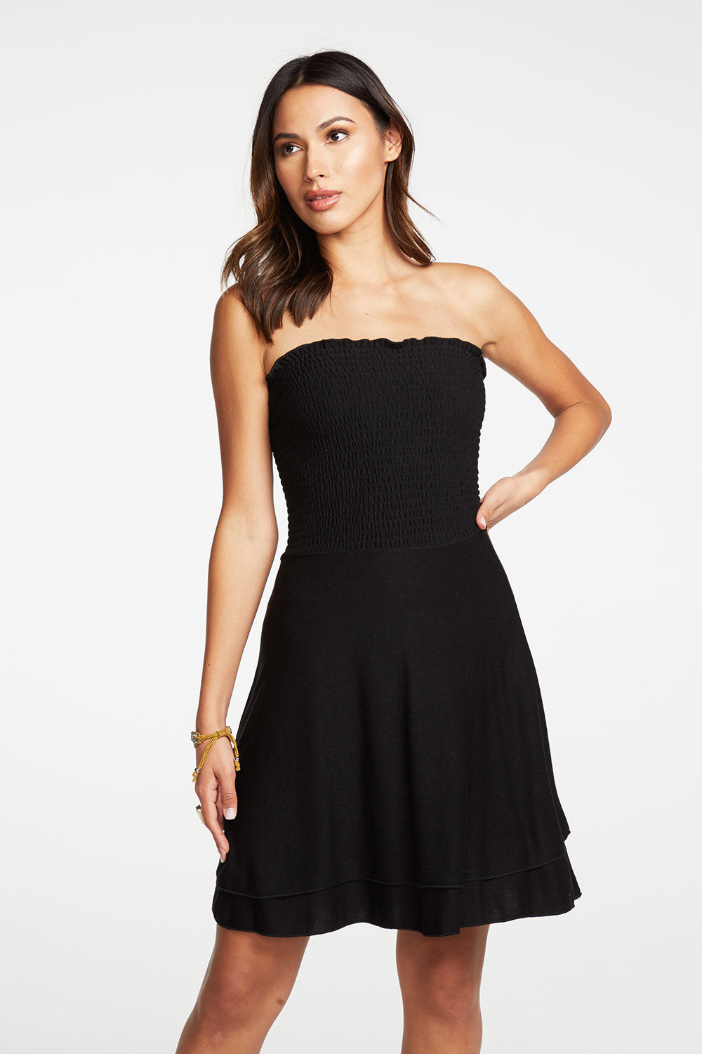 knit strapless dress