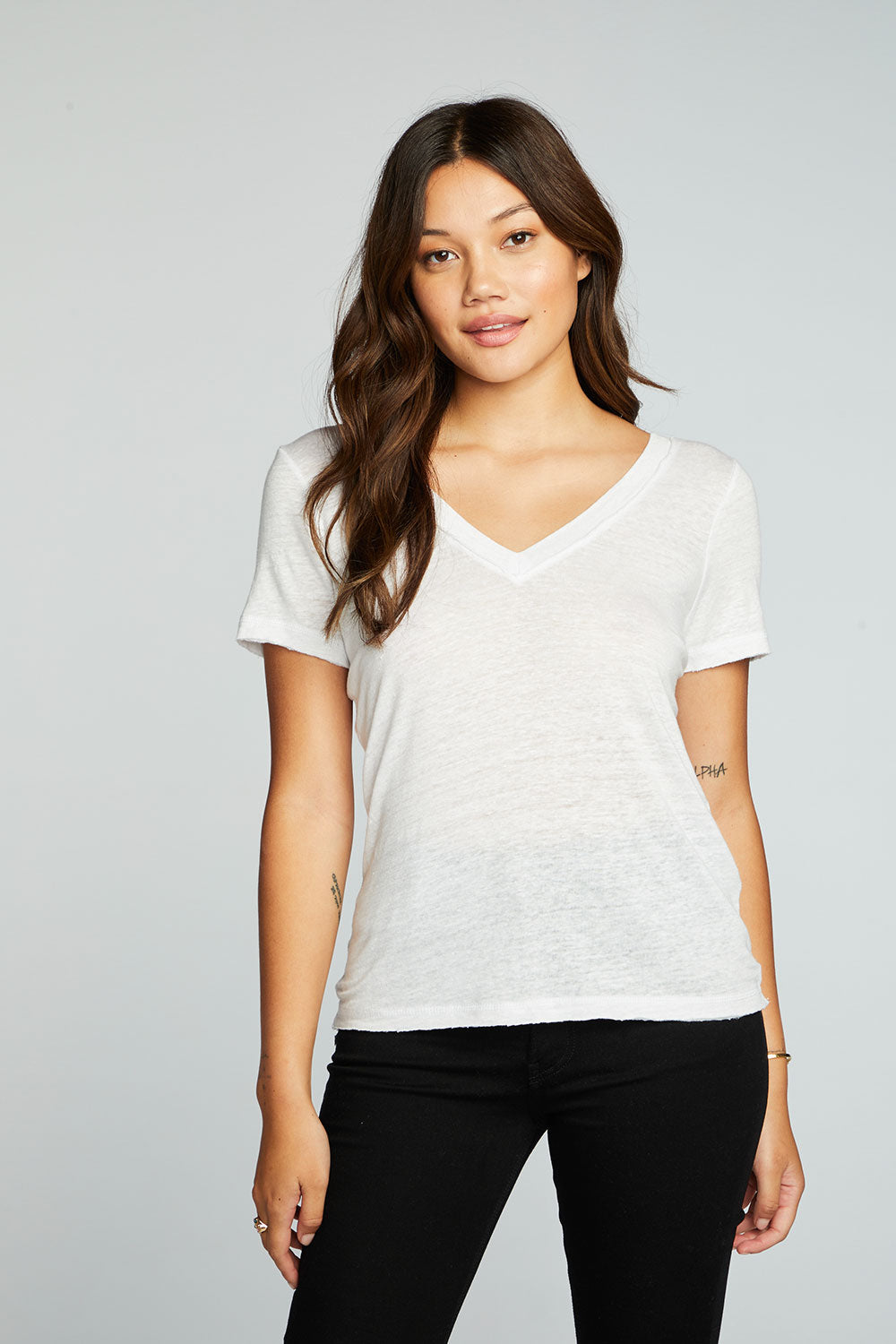 Chaser Roll Sleeve Scoop Shirttail Tee