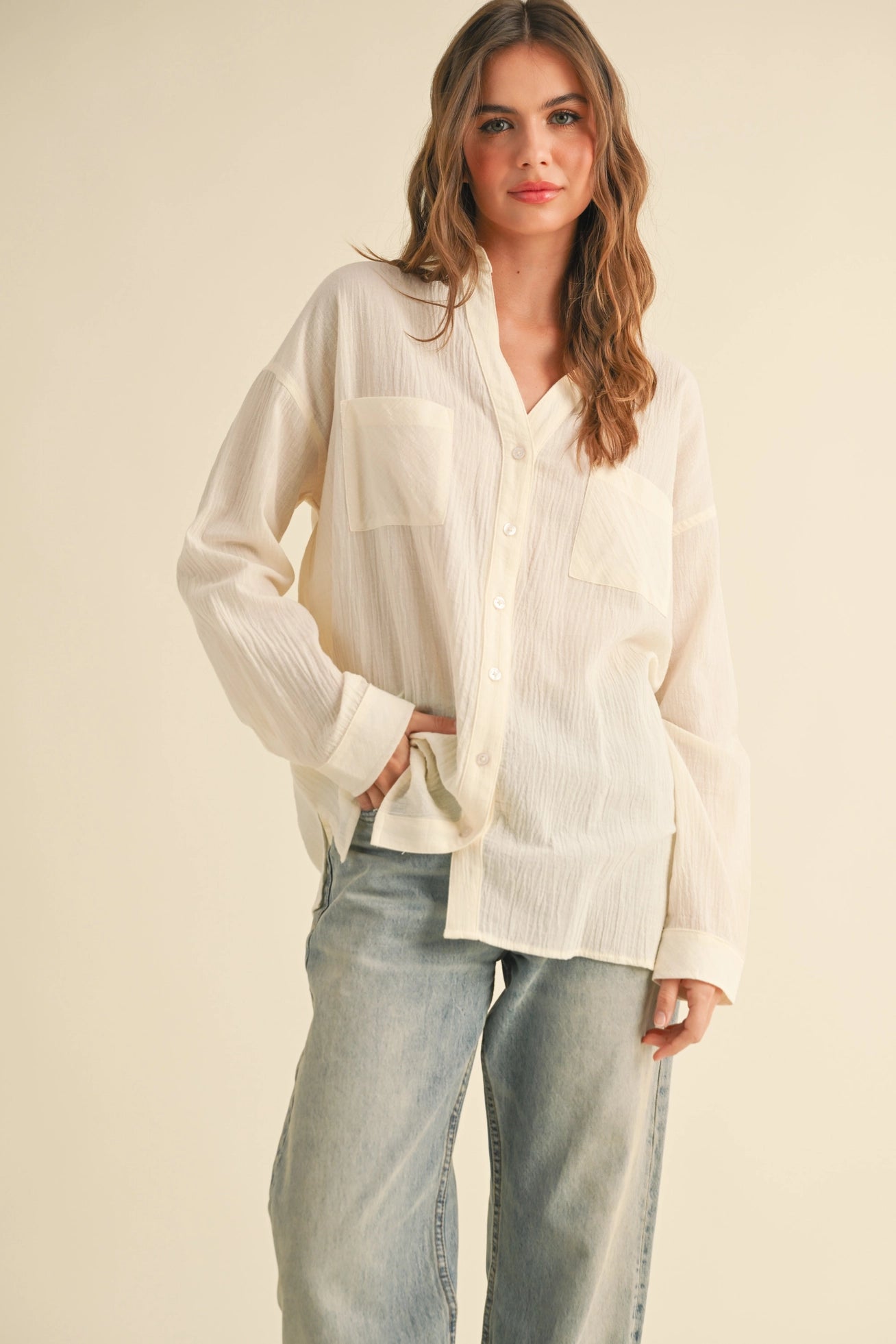 Harvest Haze Gauze Top - Ivory