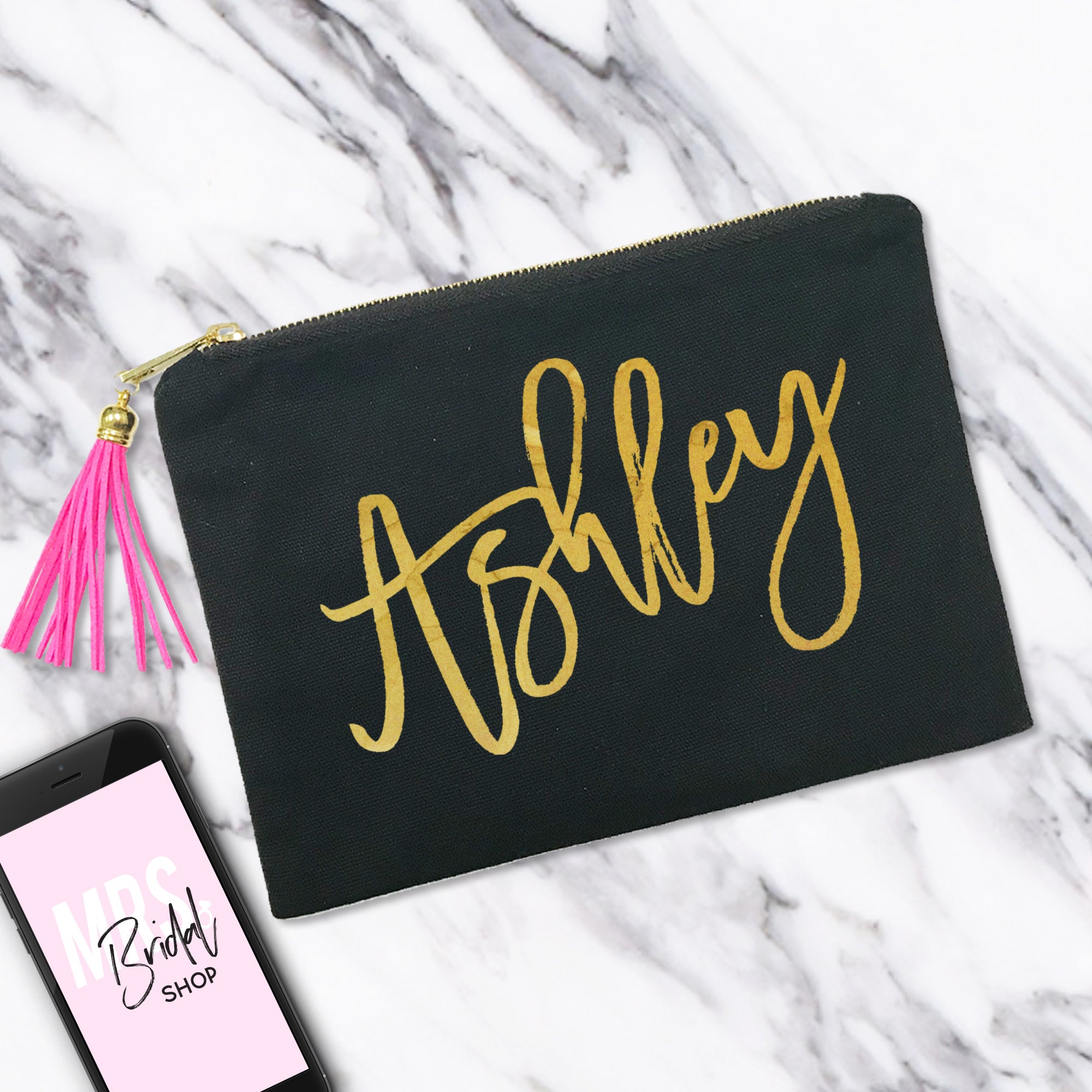 makeup bag with name