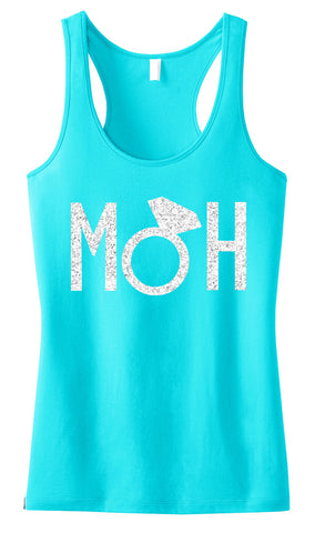 Maid of Honor Tank Top with Gold Glitter Print