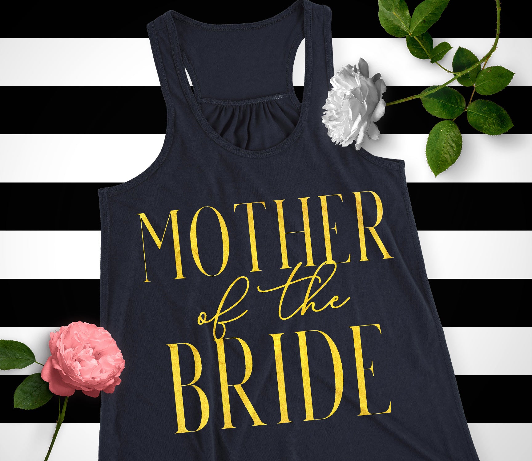 Mother of the Bride Shirt with Gold Glitter Print