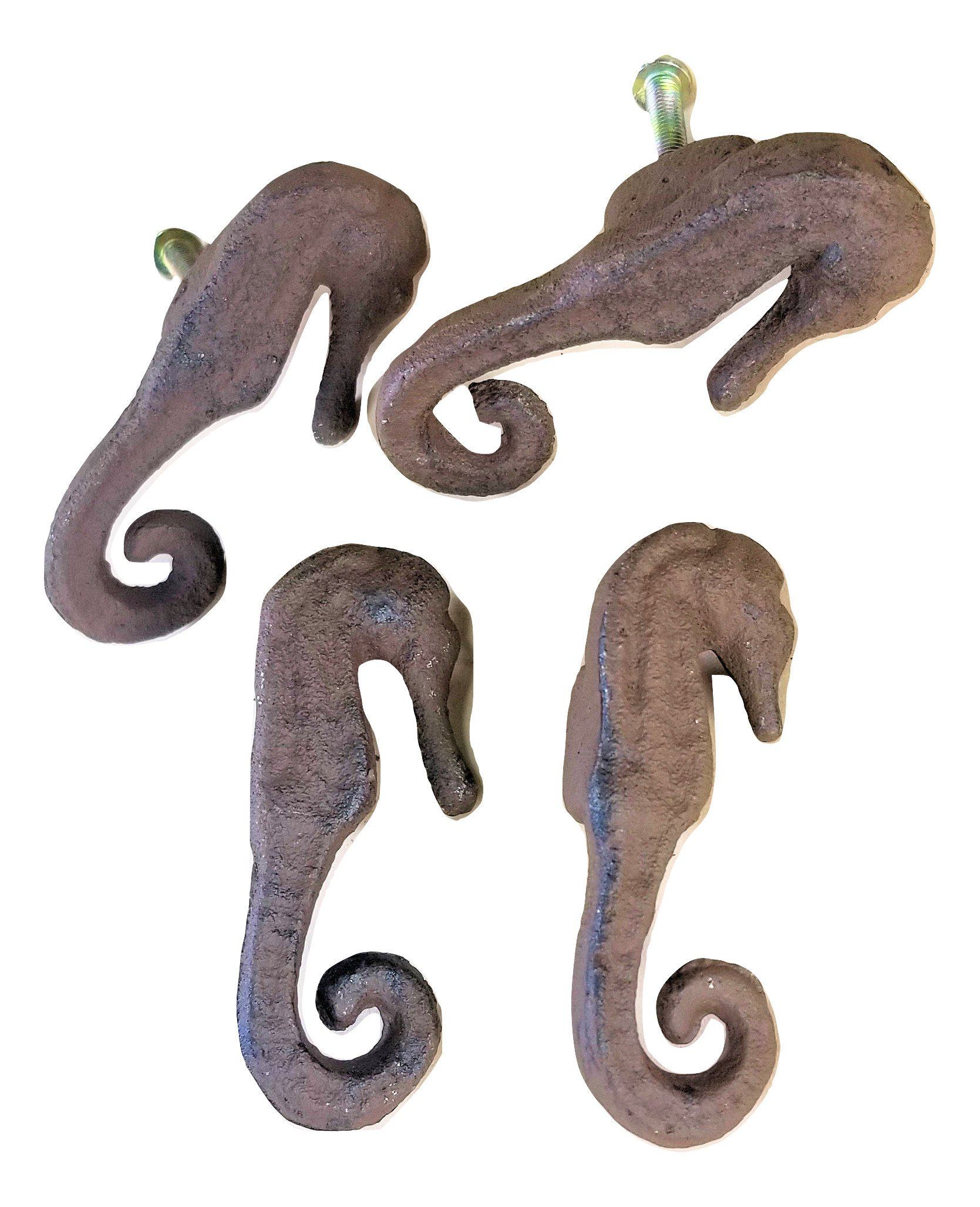4 Cast Iron Seahorse Knobs For Cabinets And Drawers Carvers Olde