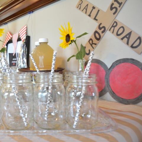 railroad crossing train birthday party decor