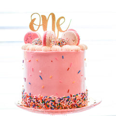 pink sprinkle cake