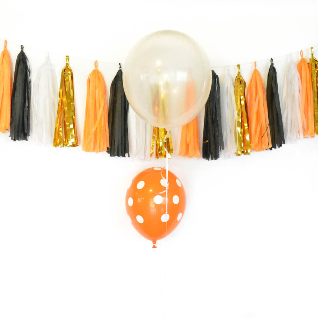 orange tassel garland