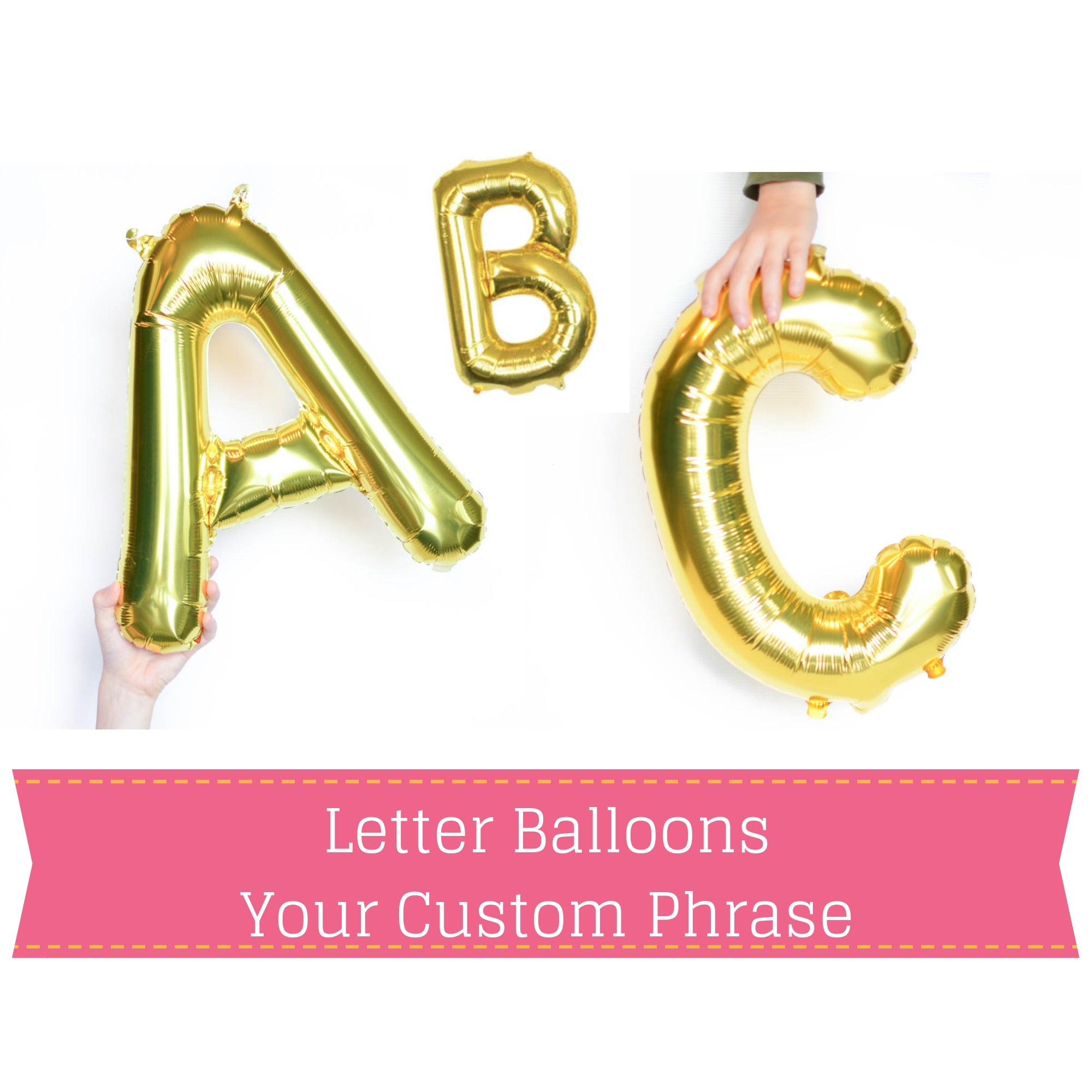 mini gold foil letter balloon