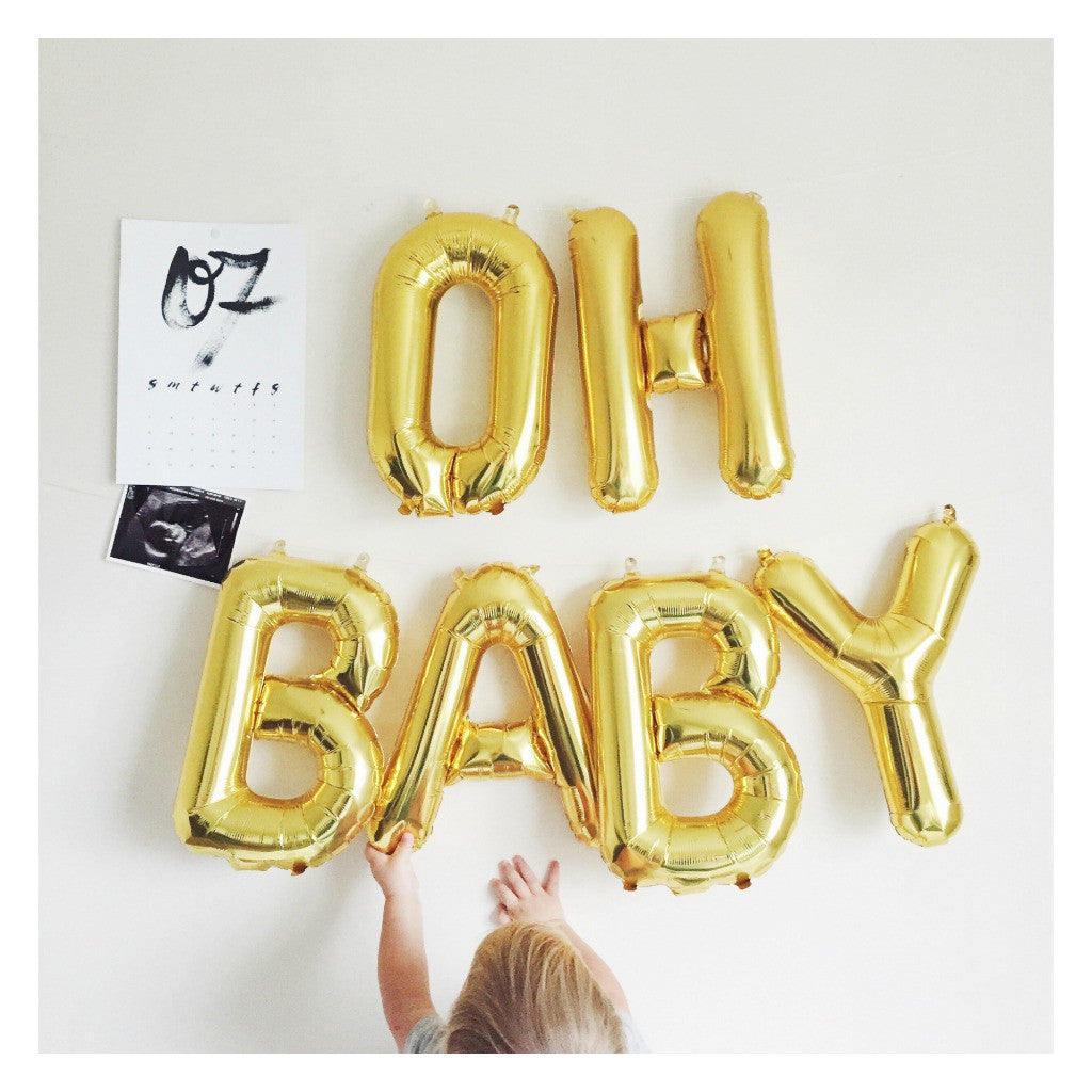 gold foil baby balloons