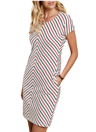 Barbour Whitmore Striped Dress - White 