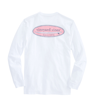 Vineyard Vines Men's Long-Sleeve Surf Logo T-Shirt - White Cap | Krizia ...