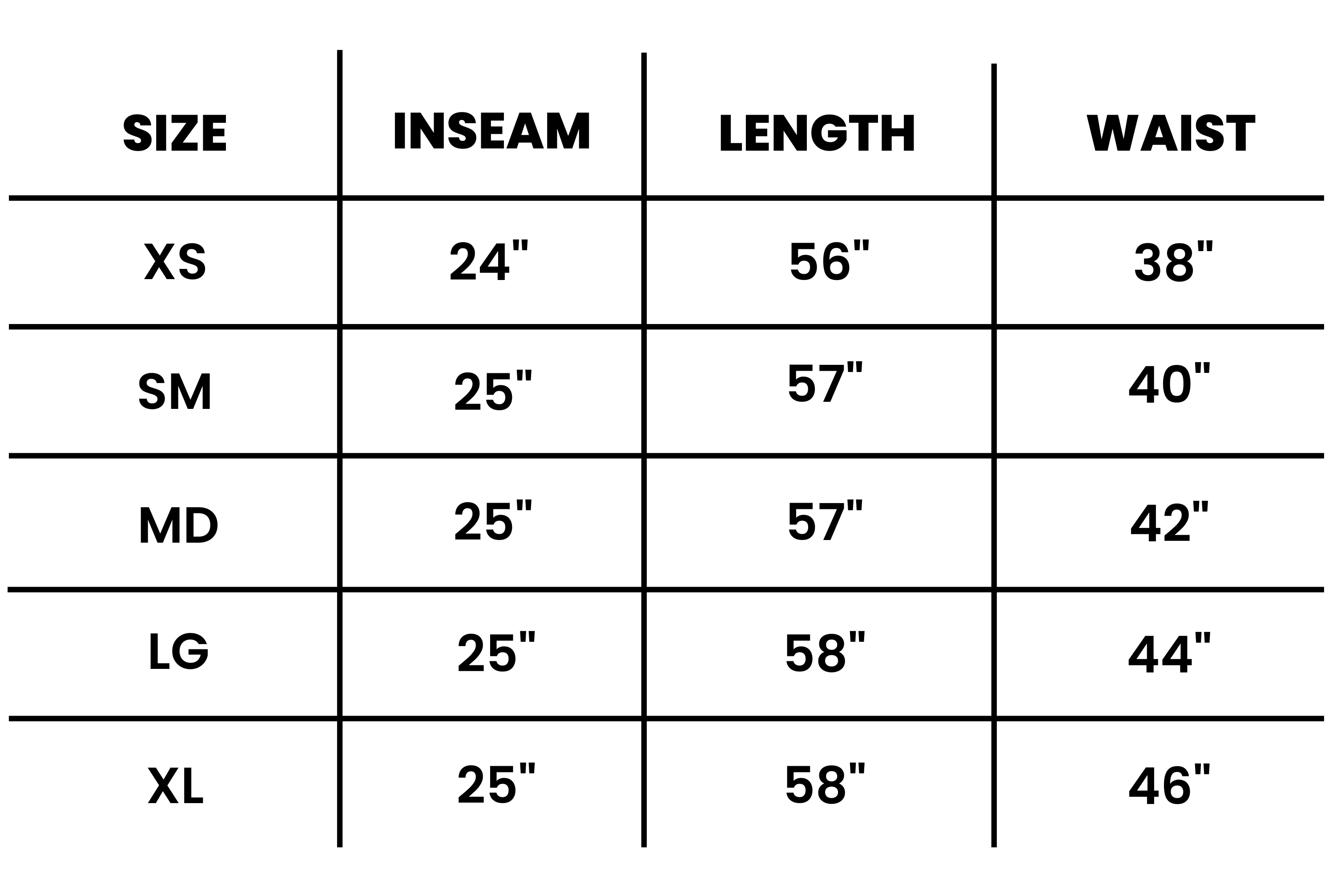 Adult Romper Size Chart