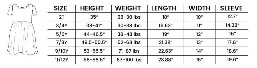 Swing Dress Size Chart