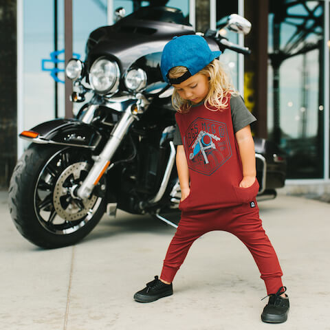 rags jumpsuit with fun motorcycle design