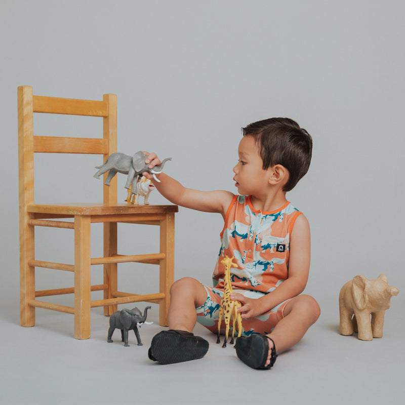 Kid Playing in One-piece Romper