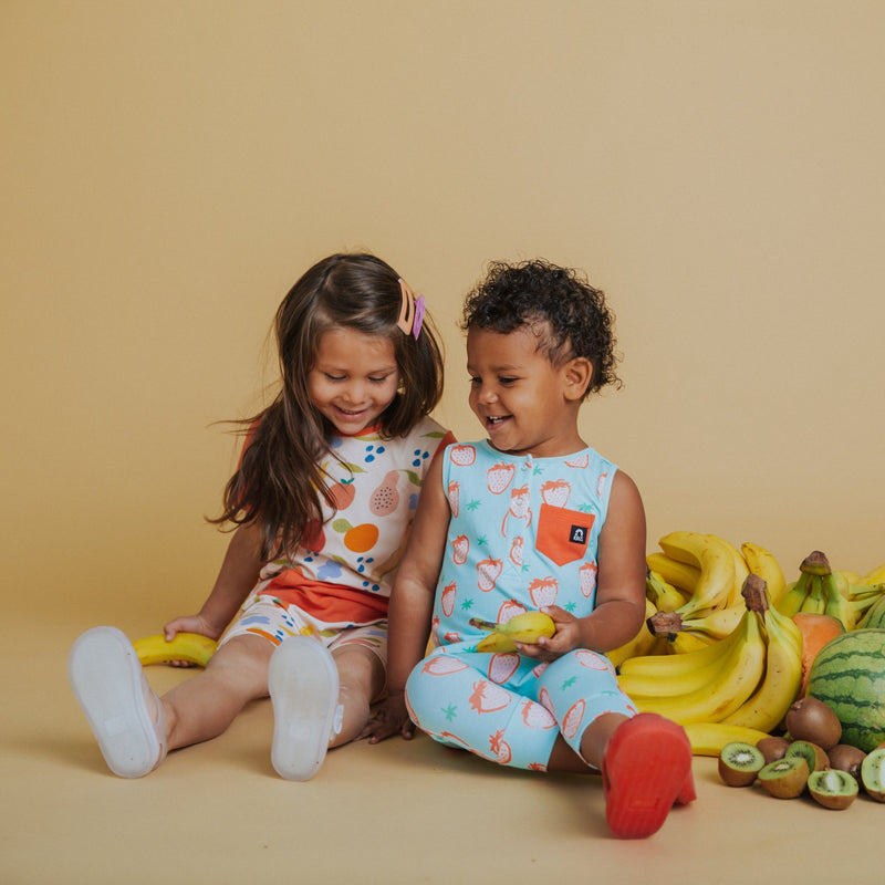 Strawberry and fruit baby romper designs