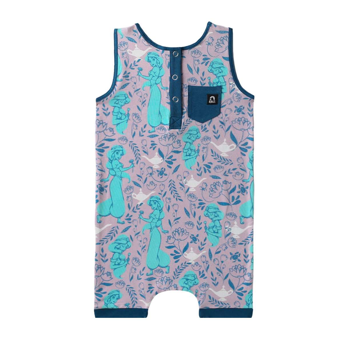 Image of Tank Henley Short Rag - 'Jasmine Floral' - Disney Collection from RAGS