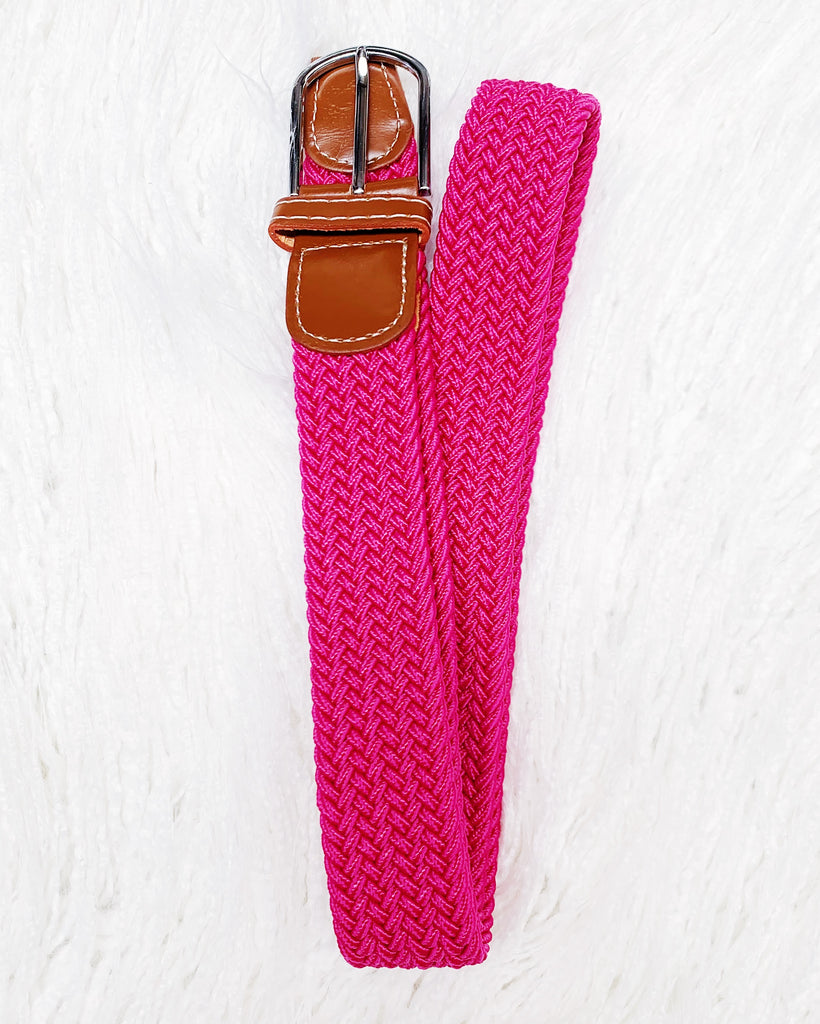 Red Plaited Stretch Belt